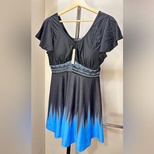 Black and Blue Bikini with Elegant Ombre Design